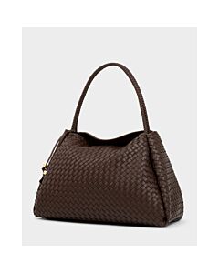 Katie Loxton Nova Hand Woven Large Shoulder Bag - Chocolate